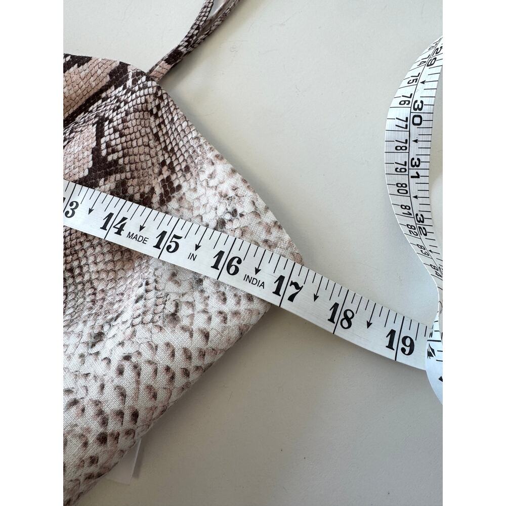 ZIMMERMANN Bellitude Scarf Tie Sleeveless Snakeskin Print Dress 2 NEW Cutout Tan - Picture 7 of 8